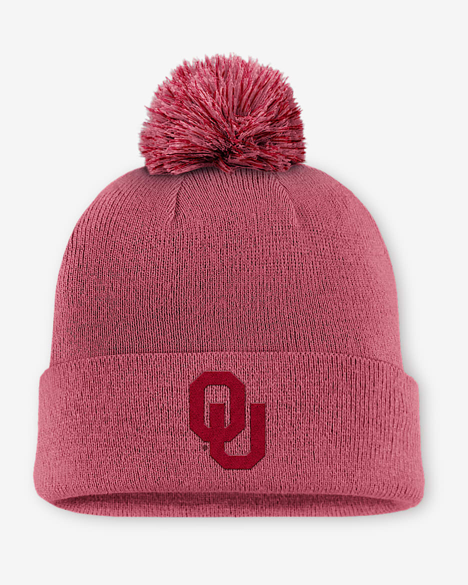 Oklahoma Primetime Campus Toned Men's Jordan Brand College Cuffed Pom Beanie - Pink