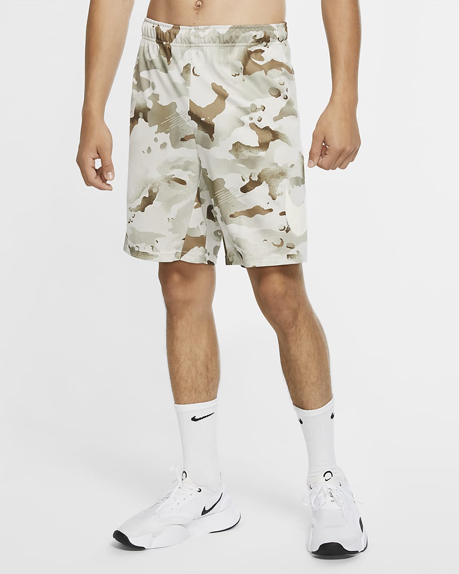 Nike Dri-FIT Men's Camo Training Shorts - Mystic Stone/Sail