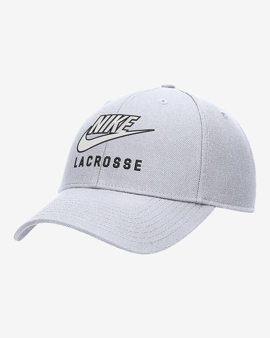 Nike Club Structured Dri-FIT Lacrosse Futura Swoosh Cap - White