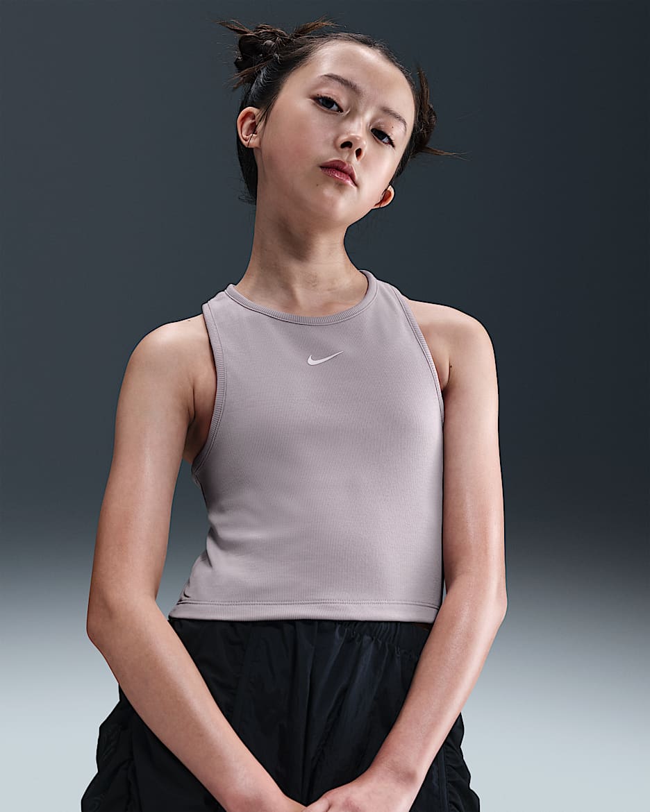 Nike Sportswear Girls' Ribbed Tank Top - Platinum Violet