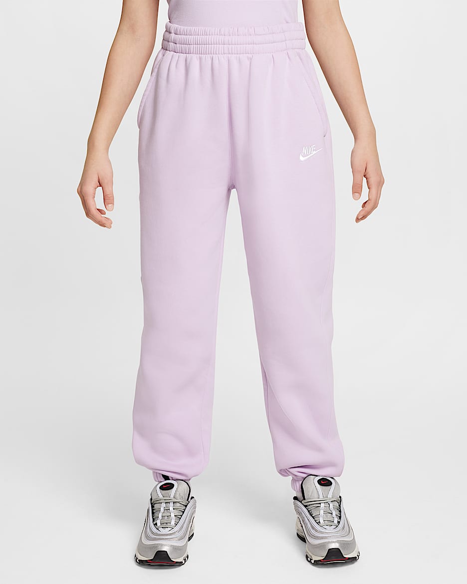 Nike Sportswear Club Fleece Bol Kesimli Genç Çocuk Eşofman Altı - Doll/Doll/Beyaz