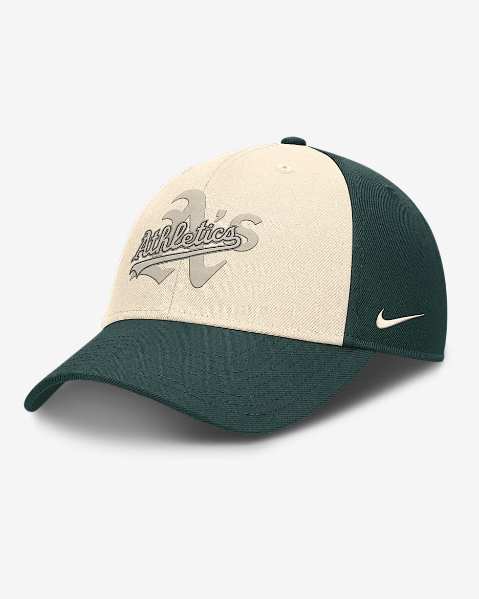 Gorra Nike Dri-FIT de la MLB ajustable para hombre Athletics Statement Club - Verde