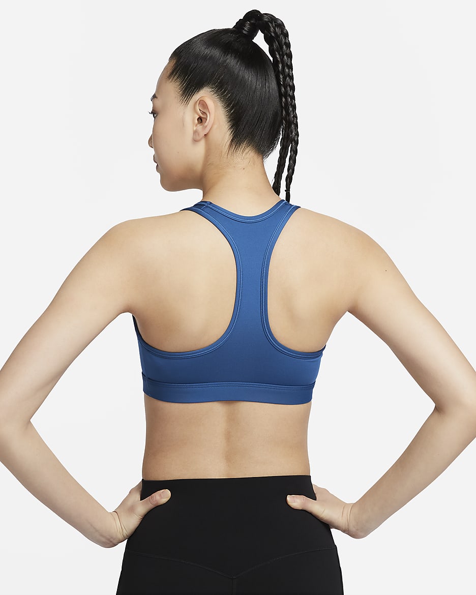 Nike Swoosh Medium Support Women's Padded Sports Bra - Court Blue/White