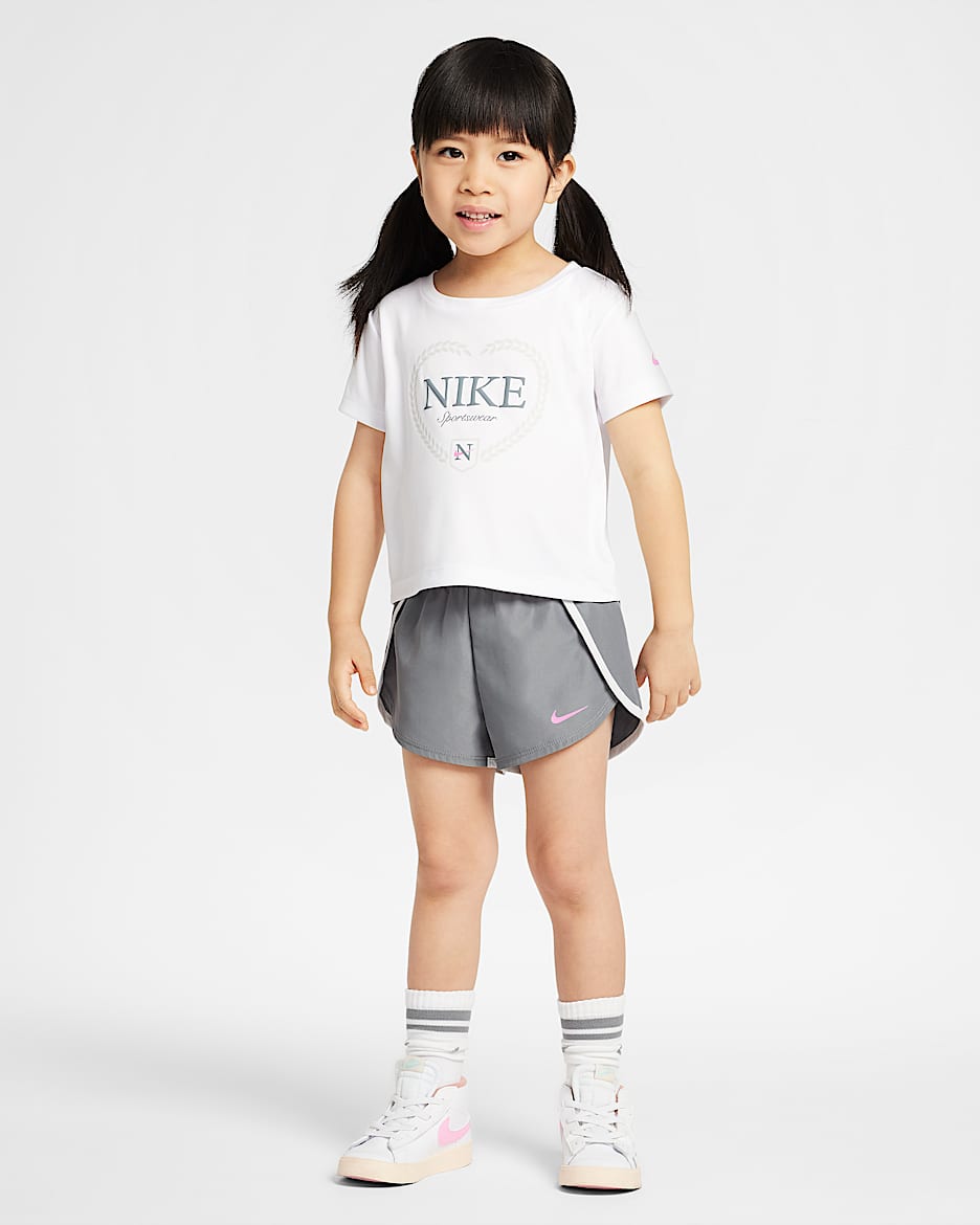 Conjunto de 2 piezas unicolor infantil Nike Dri-FIT Game, Swoosh, Match! - Gris humo