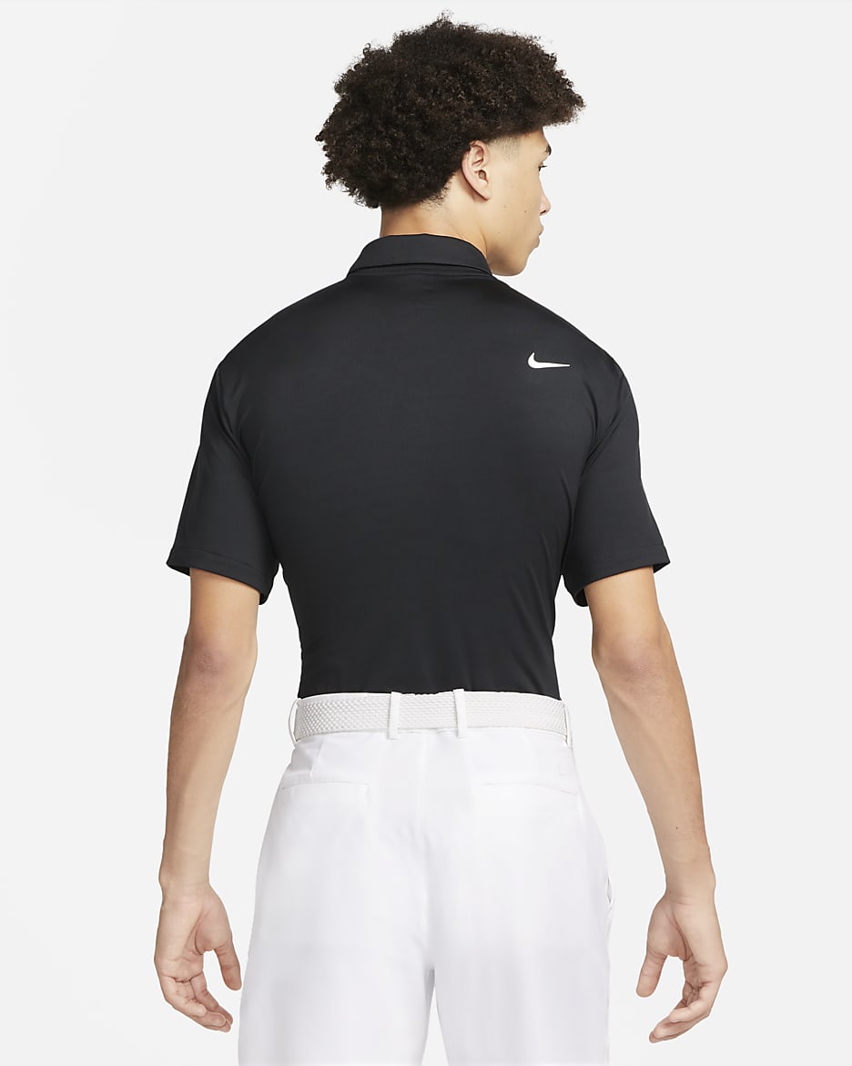 Nike Dri-FIT Tour einfarbiges Golf-Poloshirt für Herren - Schwarz/Weiß