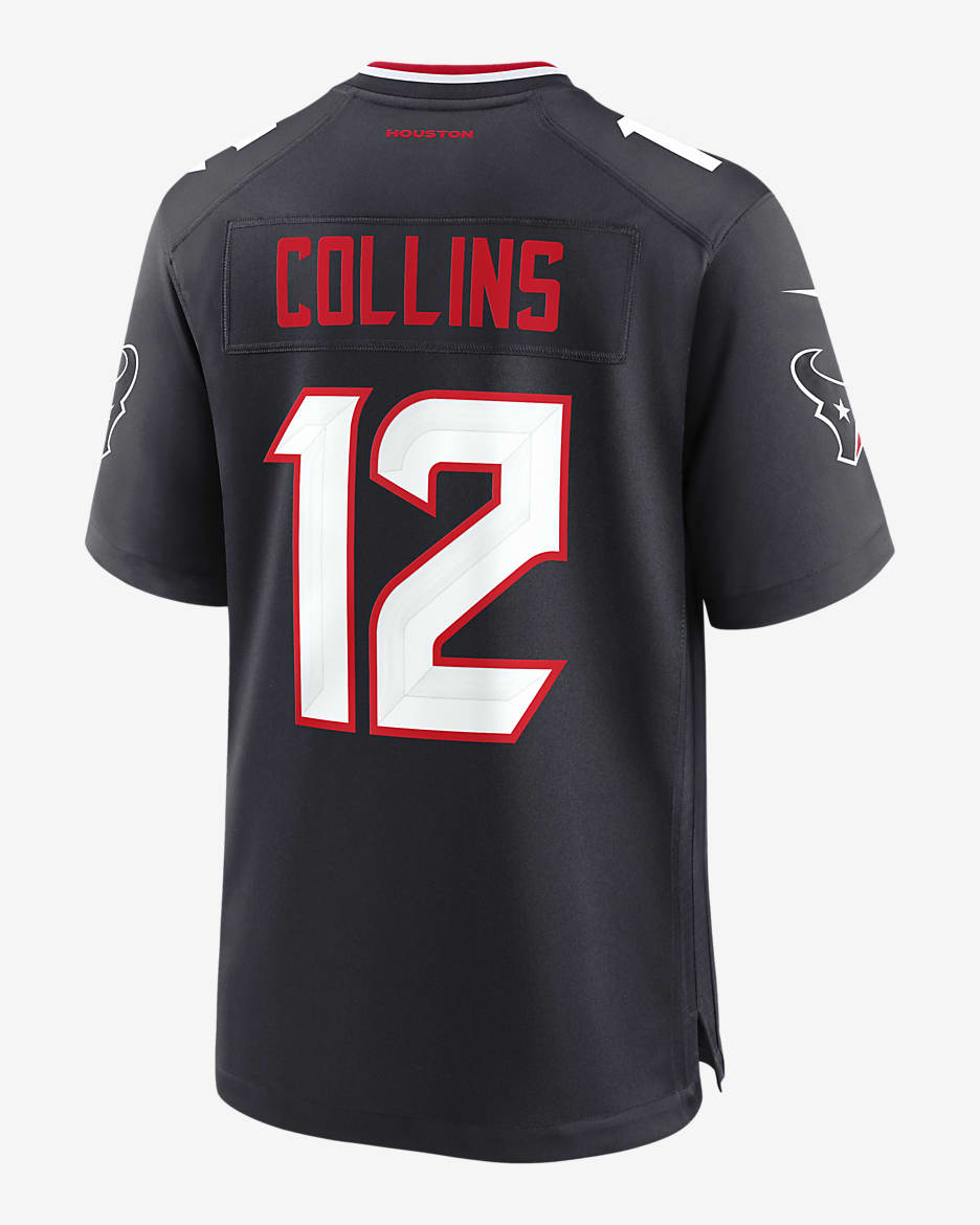 Jersey de fútbol americano Nike de la NFL Game para hombre Nico Collins Houston Texans - Azul marino