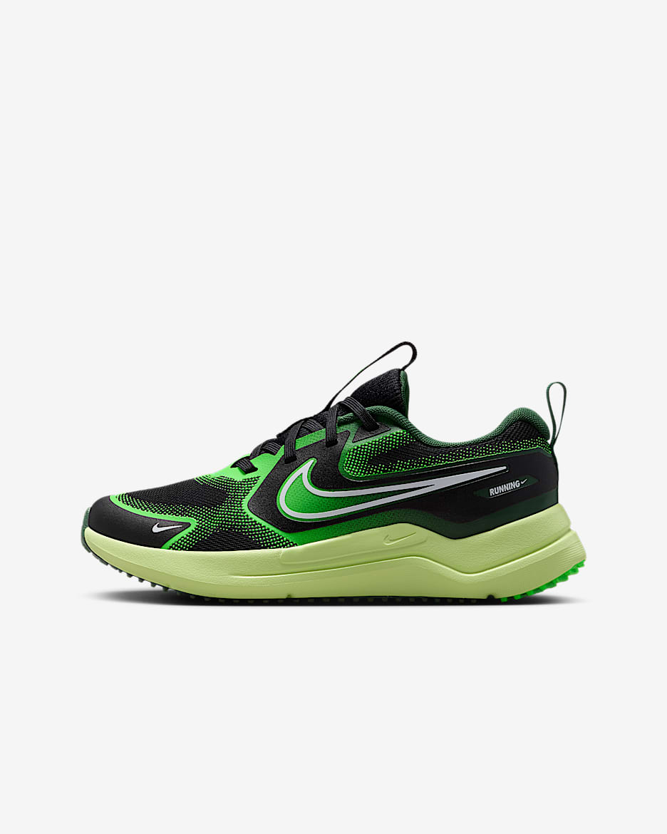Nike Cosmic Runner Big Kids' Road Running Shoes - Black/Light Liquid Lime/Fir/White