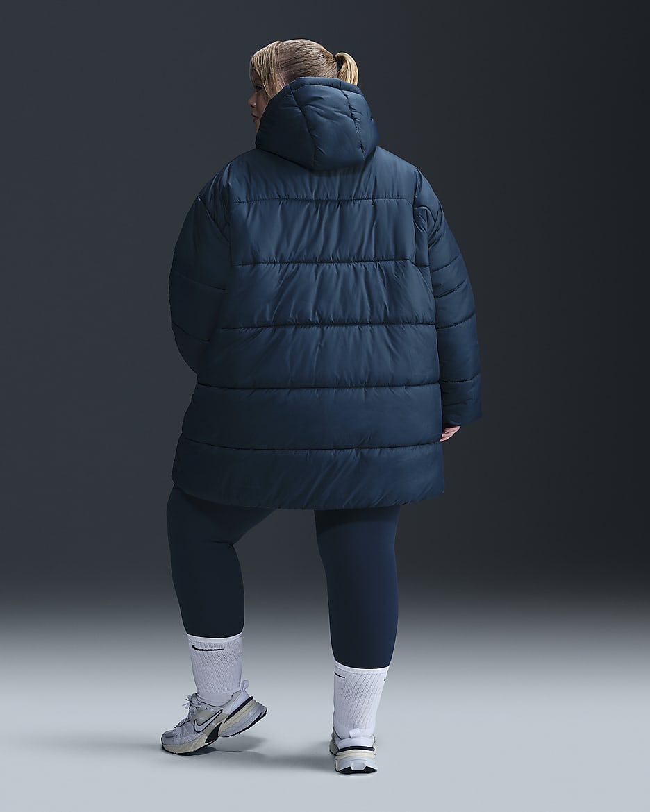 Nike Sportswear Classic Puffer Women's Therma-FIT Loose Parka (Plus Size) - Armoury Navy/White