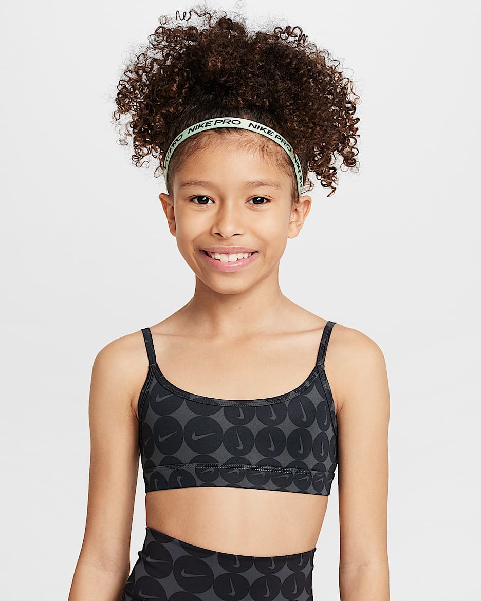 Nike One Older Kids' (Girls') Bralette - Black/Dark Smoke Grey
