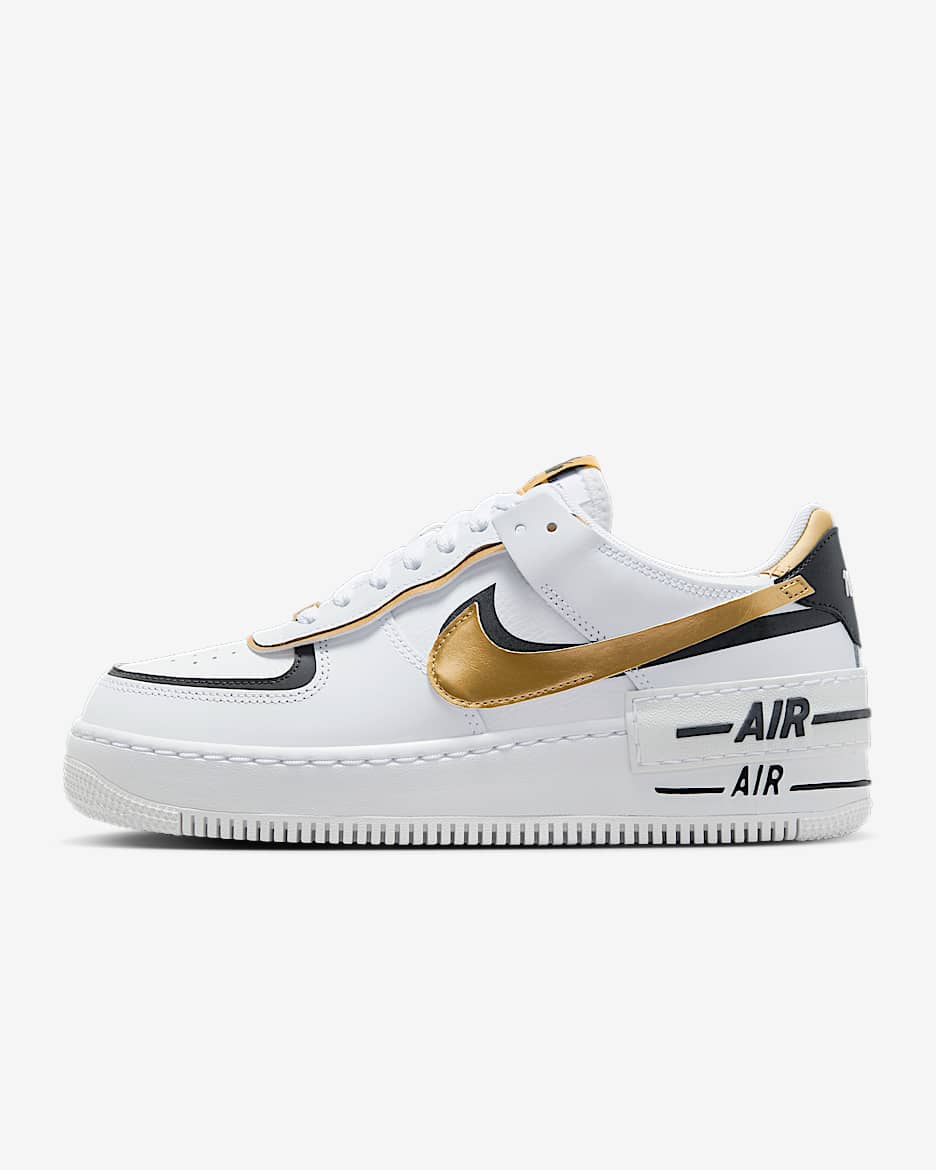 Nike Air Force 1 Shadow Women's Shoes - White/Black/Metallic Gold