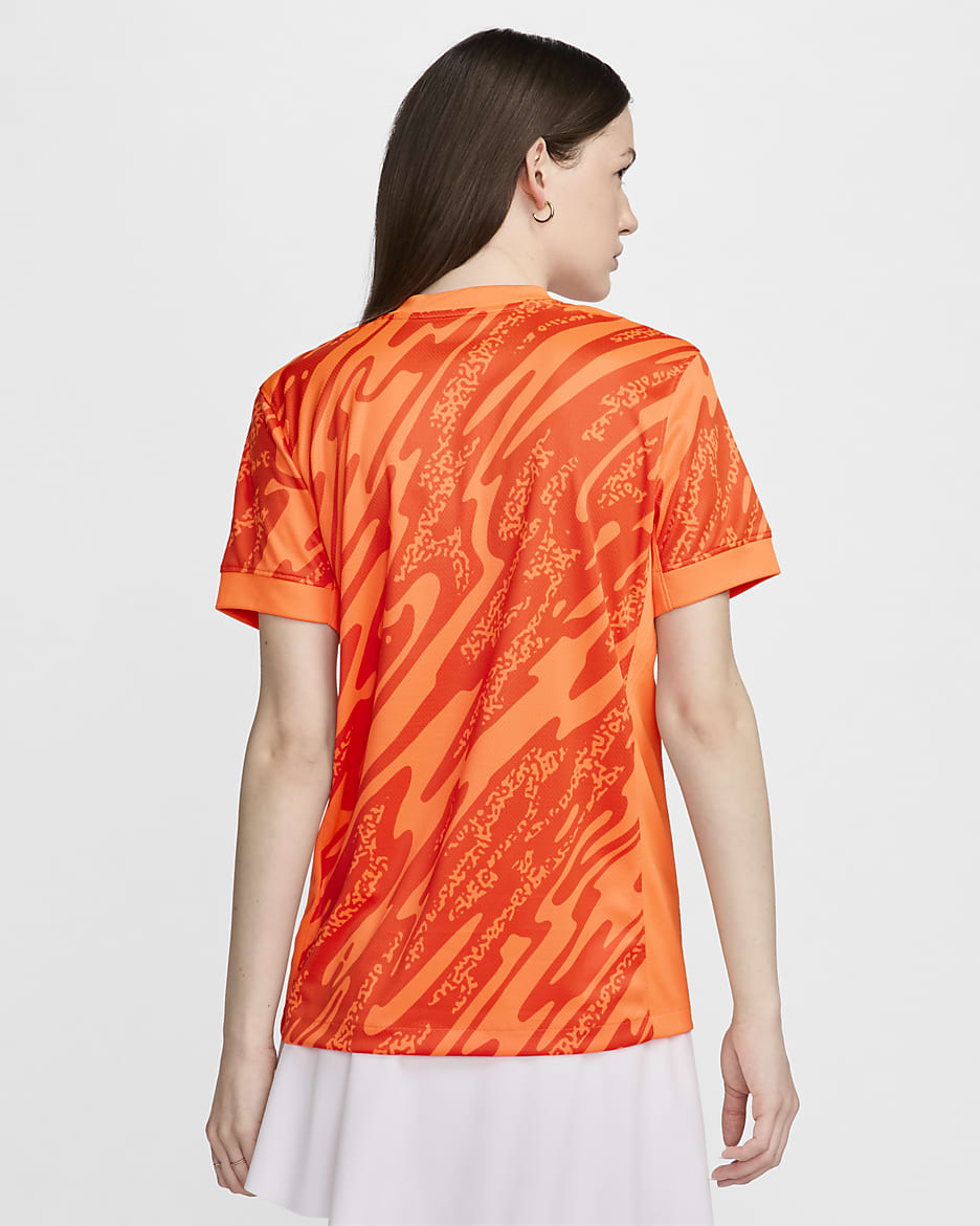 England (Women's Team) 2024/25 Stadium Goalkeeper Women's Nike Dri-FIT Football Replica Short-Sleeve Shirt - Total Orange/Safety Orange/Black