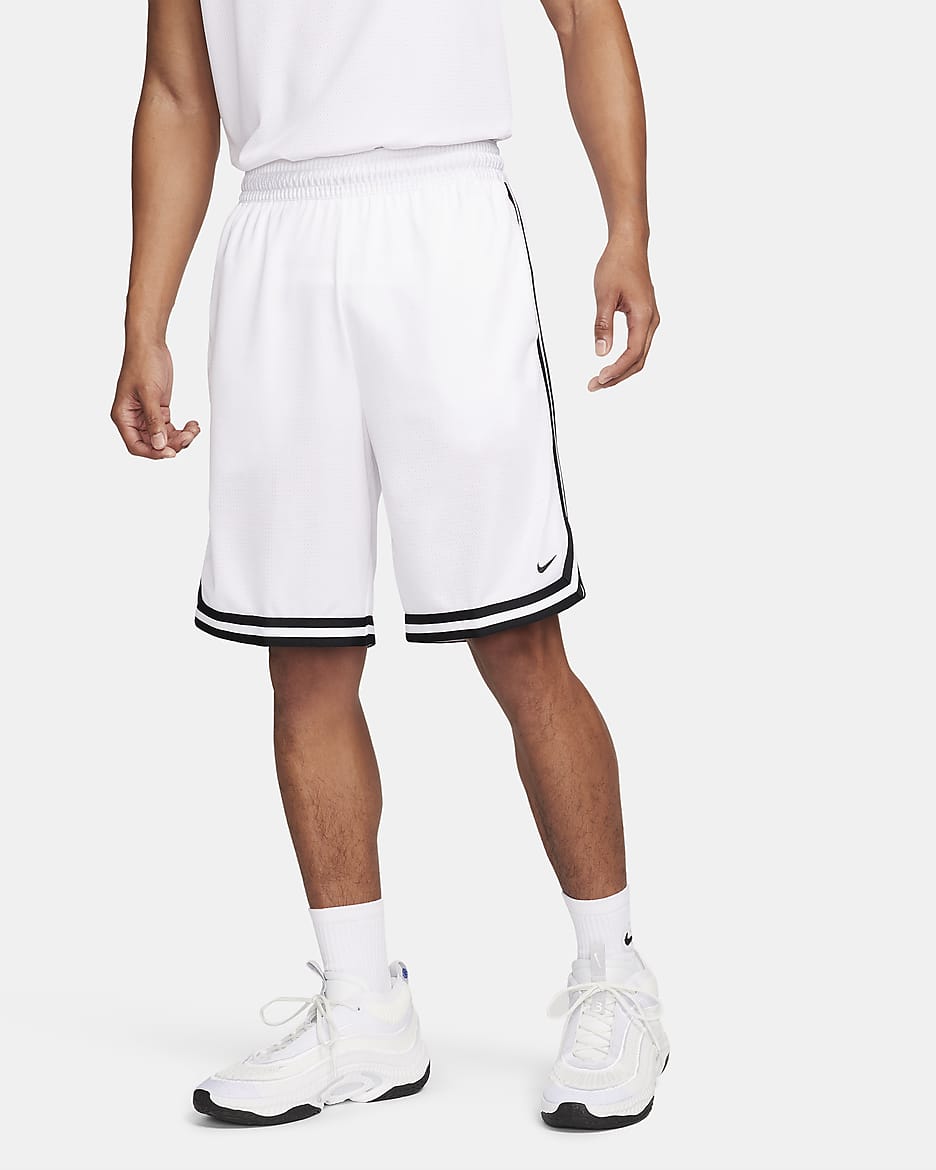 Shorts de básquetbol de 26 cm Dri-FIT para hombre Nike DNA - Blanco/Negro/Negro