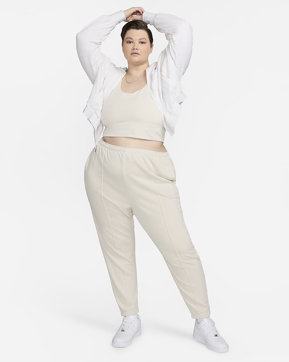 Nike Sportswear Chill Terry Women's Slim High-Waisted French Terry Tracksuit Bottoms (Plus Size) - Light Orewood Brown/Sail