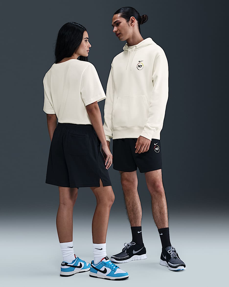 Nike Club N7 Mesh Flow Shorts - Black/Black/White