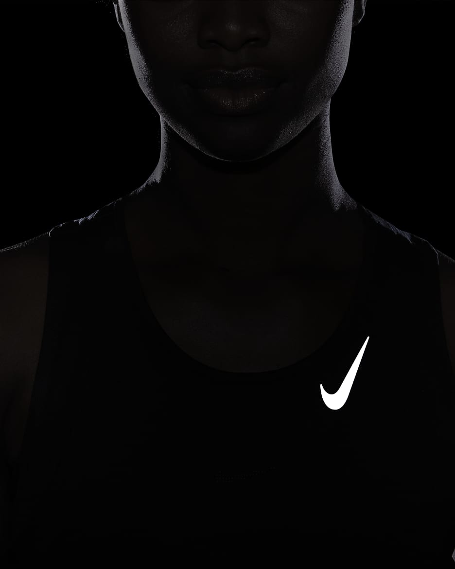 Nike Dri-FIT Race Lauf-Kurz-Tanktop für Damen - Schwarz