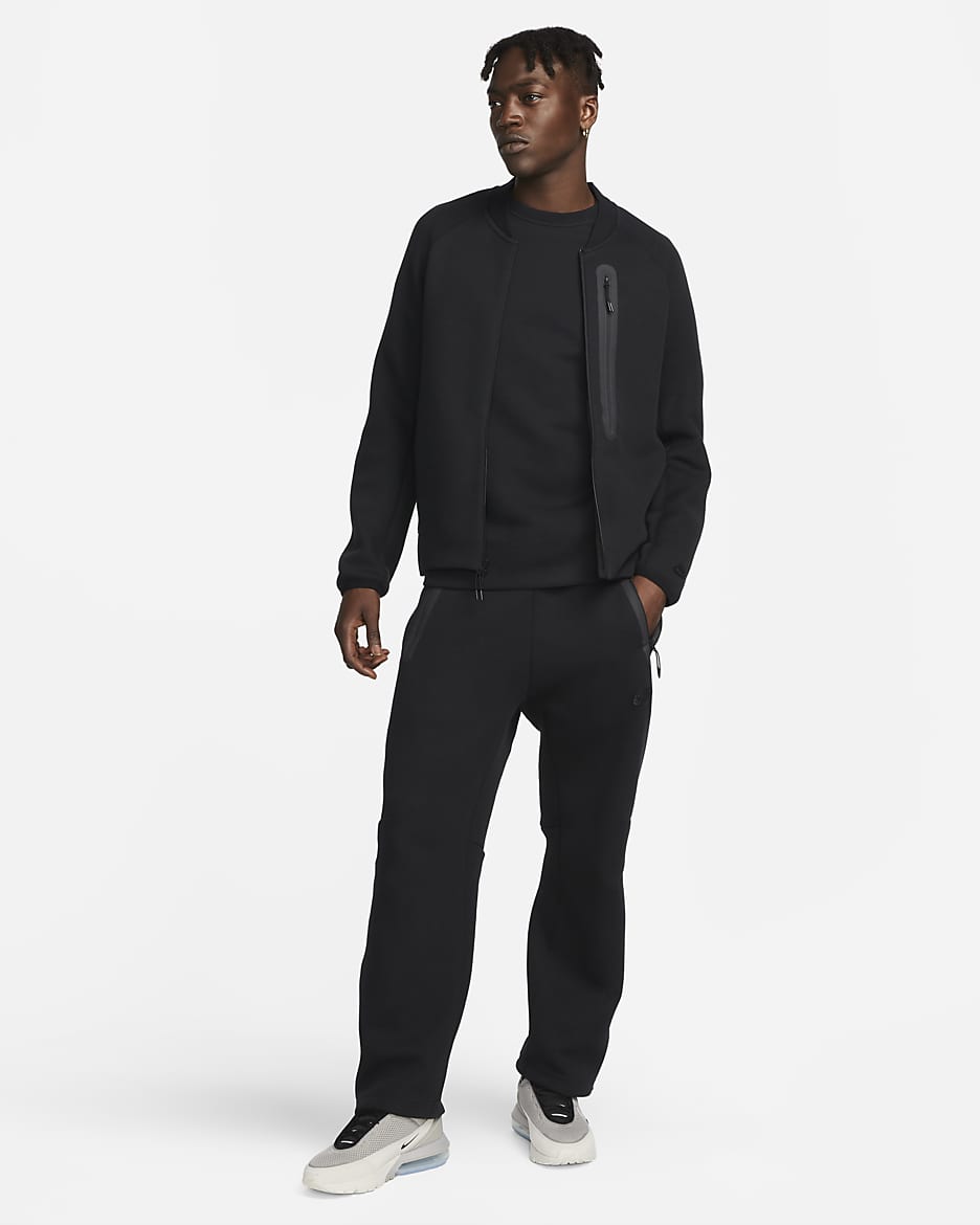 Nike Sportswear Tech Fleece bomberjakke til herre - Svart/Svart