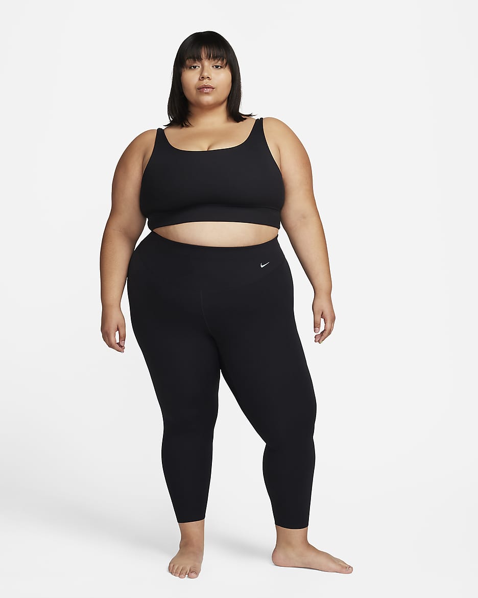 Bra longline non imbottito a sostegno leggero Nike Zenvy Rib (Plus size) – Donna - Nero/Nero