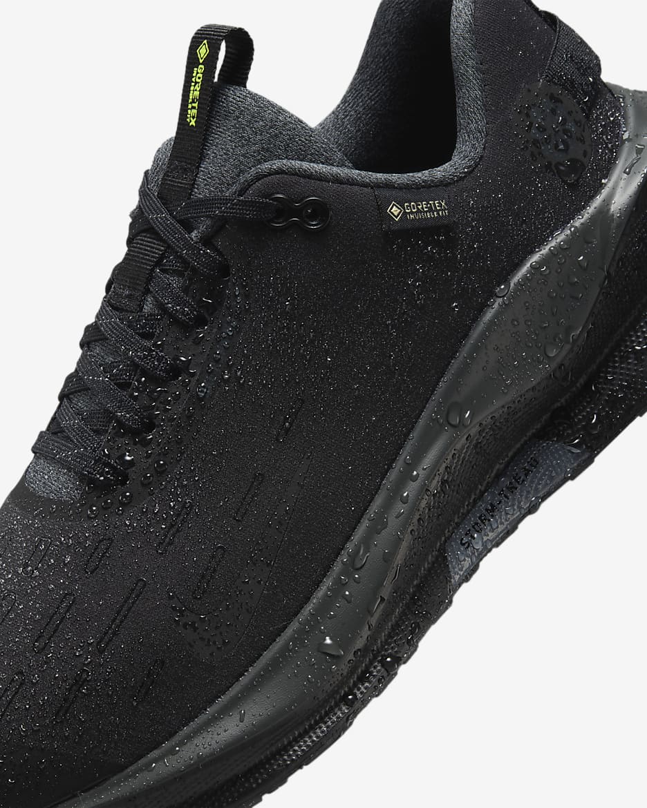 Tenis de correr en pavimento impermeable para mujer Nike InfinityRN 4 GORE-TEX - Negro/Volt/Gris oscuro/Antracita