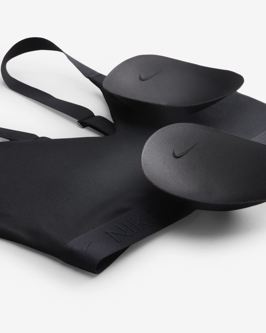 Brassière de sport réglable rembourrée à maintien normal Nike Indy pour femme - Noir/Noir/Noir