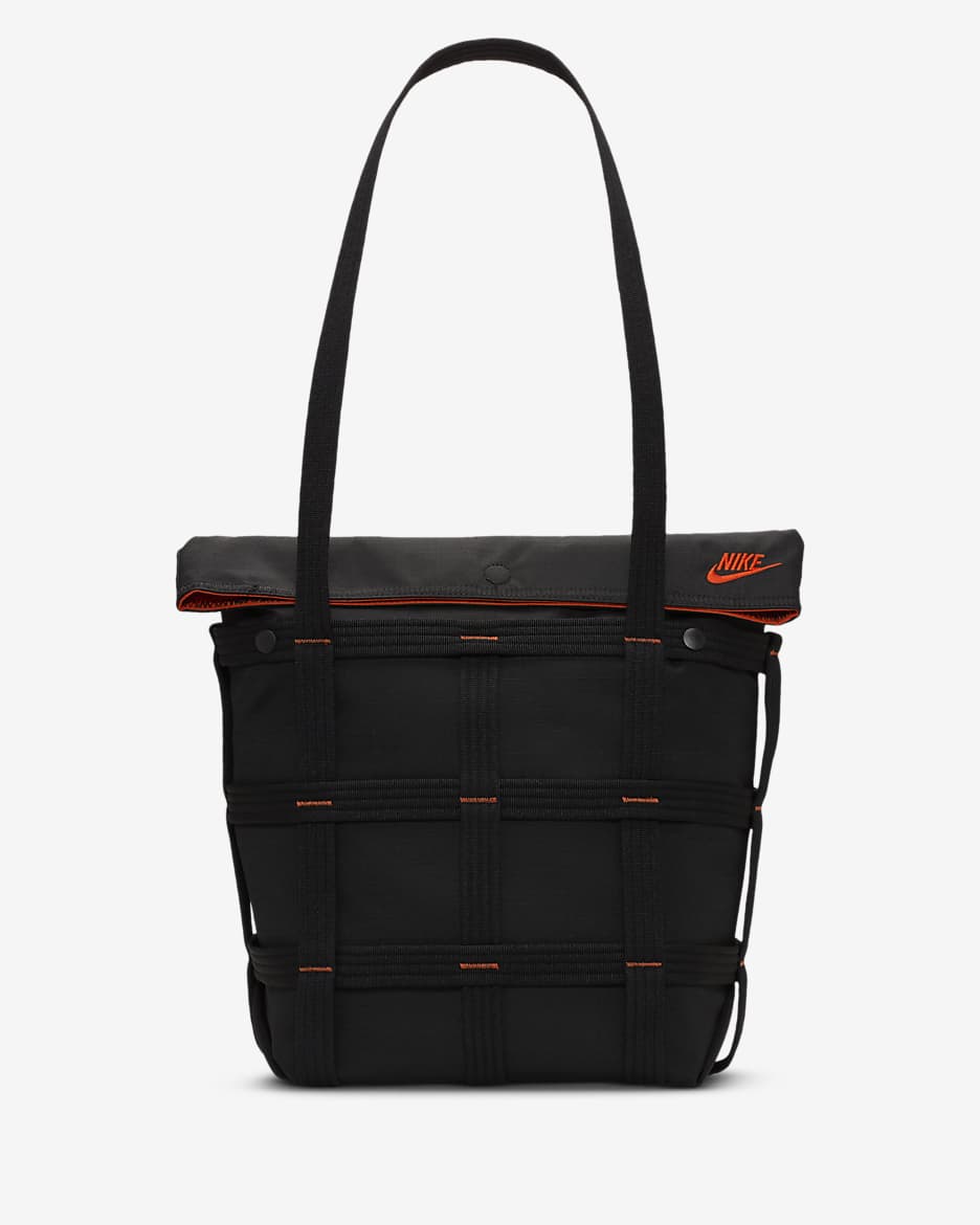 Nike Sportswear Cargo Tote (12L) - Black/Black/Orange