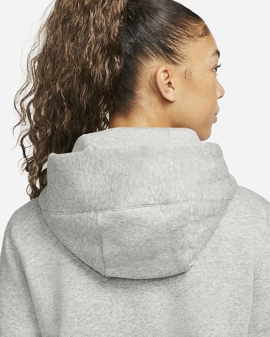 Nike Sportswear Phoenix Fleece Women's Pullover Hoodie - Dark Grey Heather/Sail