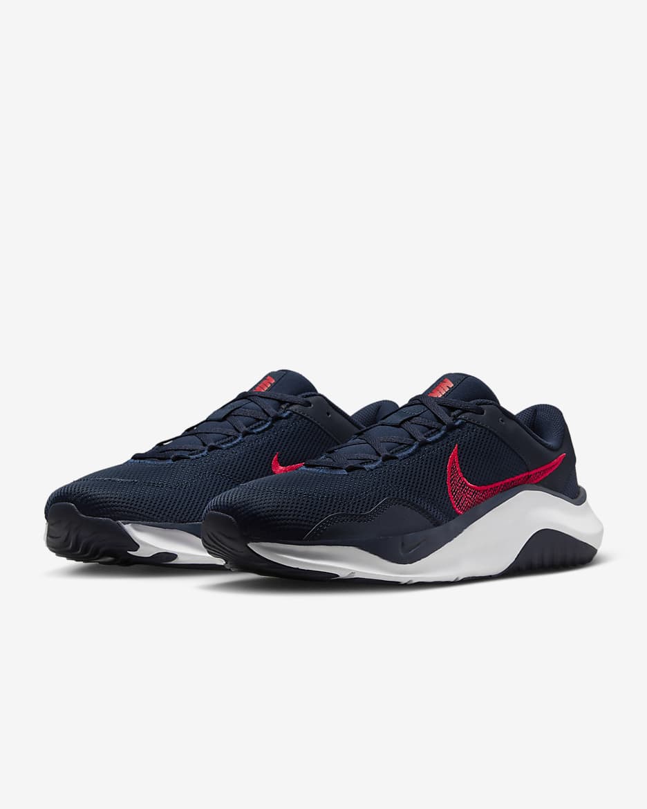 Nike Legend Essential 3 Next Nature Men's Workout Shoes - Obsidian/Obsidian/Bright Crimson