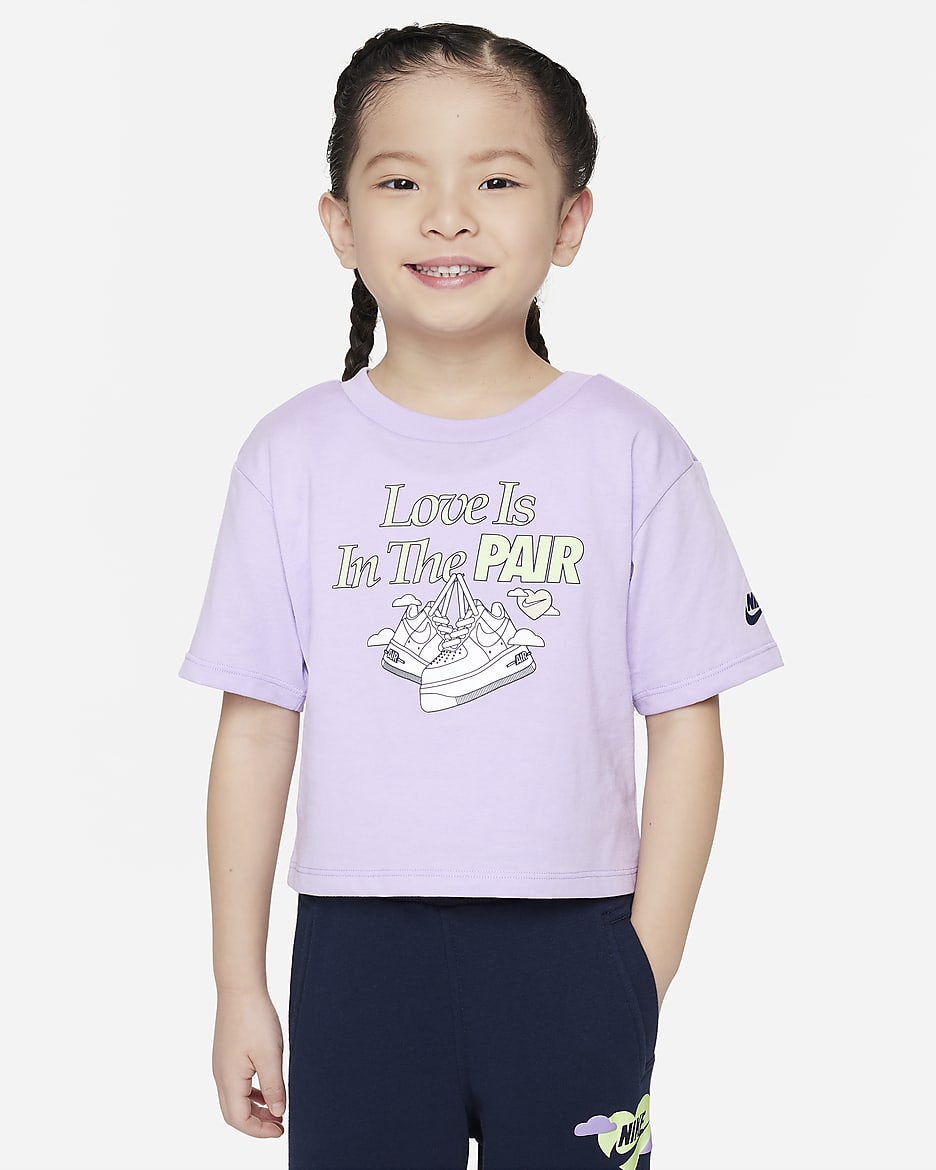 Playera infantil Nike Sweet Swoosh - Flor de lila