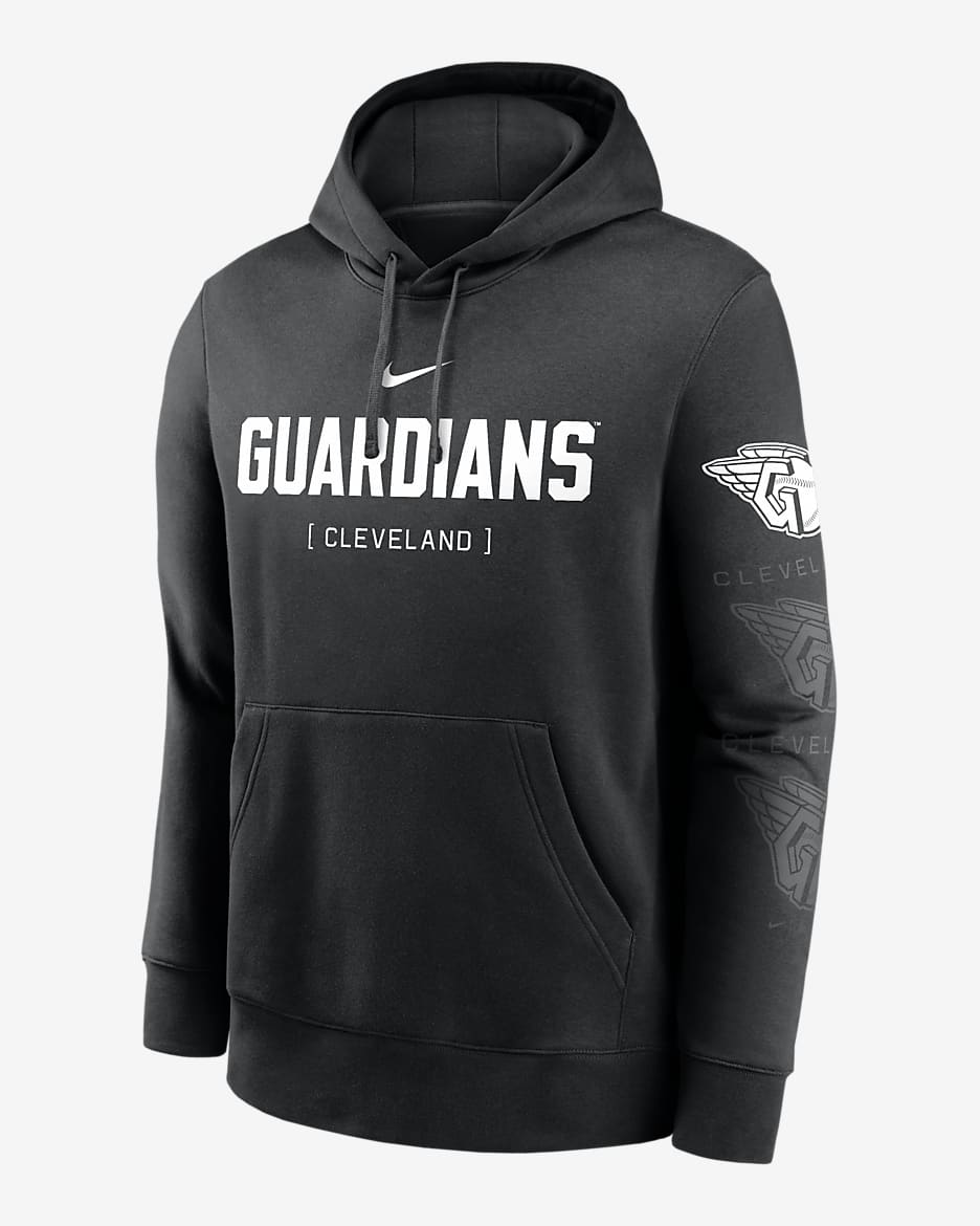 Cleveland Guardians Fashion Club Men's Nike MLB Pullover Hoodie - Black