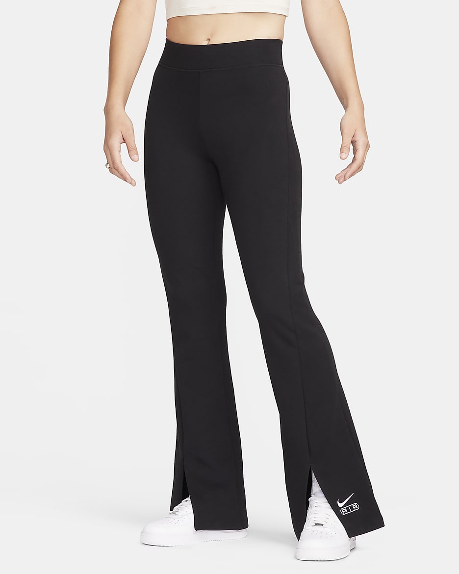 Nike Air Women's High-Waisted Full-Length Split-Hem Leggings - Black/White