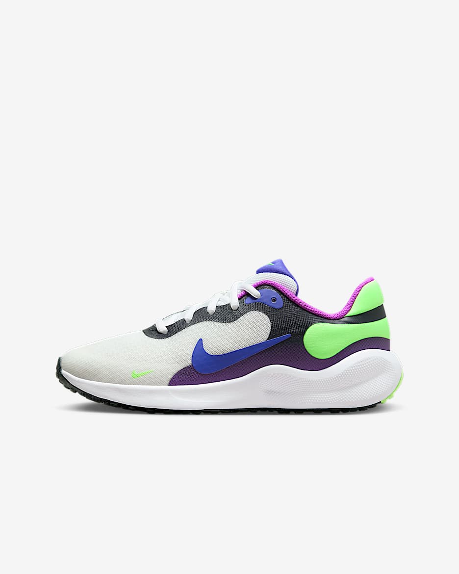 Nike Revolution 7 Big Kids' Road Running Shoes - Summit White/Fuchsia Dream/White/Light Ultramarine