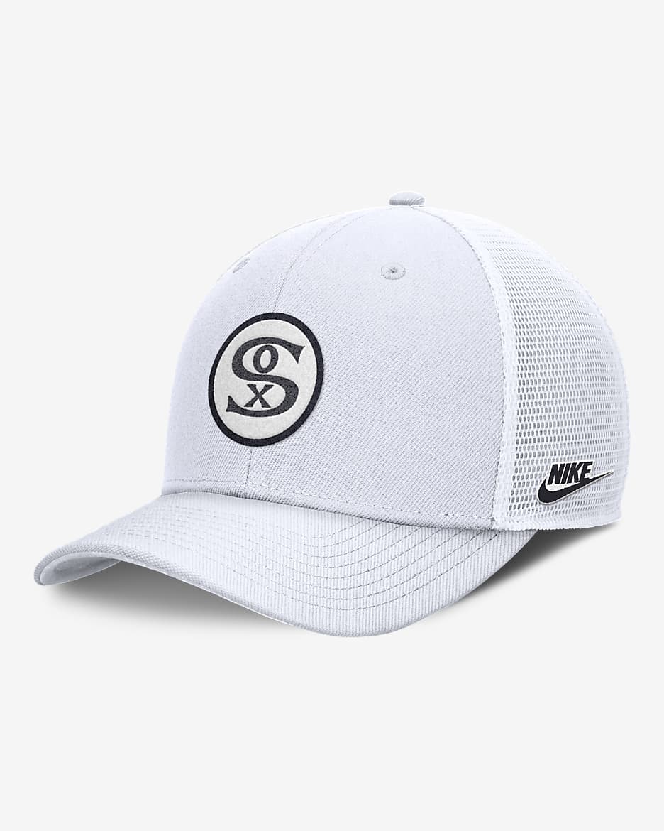 Chicago White Sox Cooperstown Rise Men's Nike Dri-FIT MLB Trucker Adjustable Hat - White