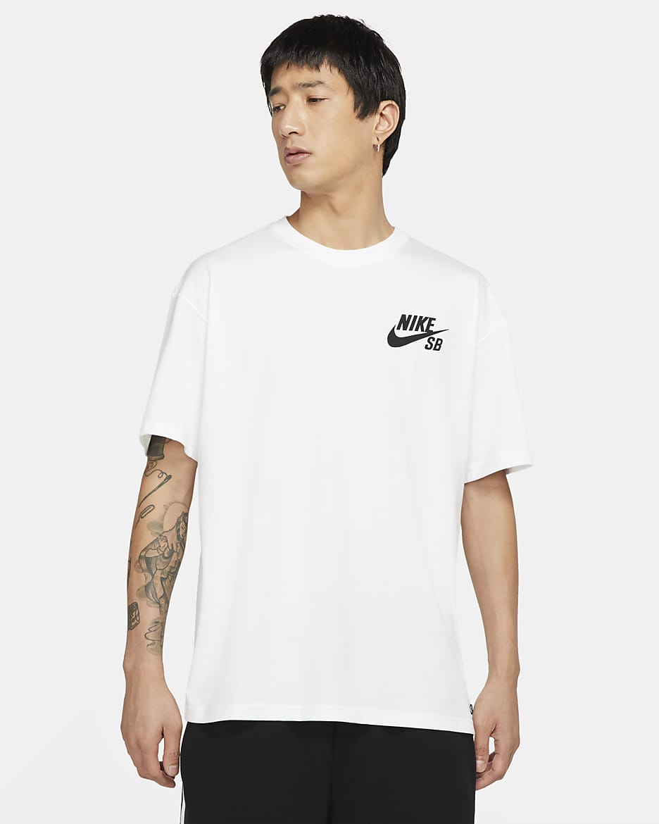 Nike SB Skateboard-T-Shirt mit Logo - Weiß/Schwarz