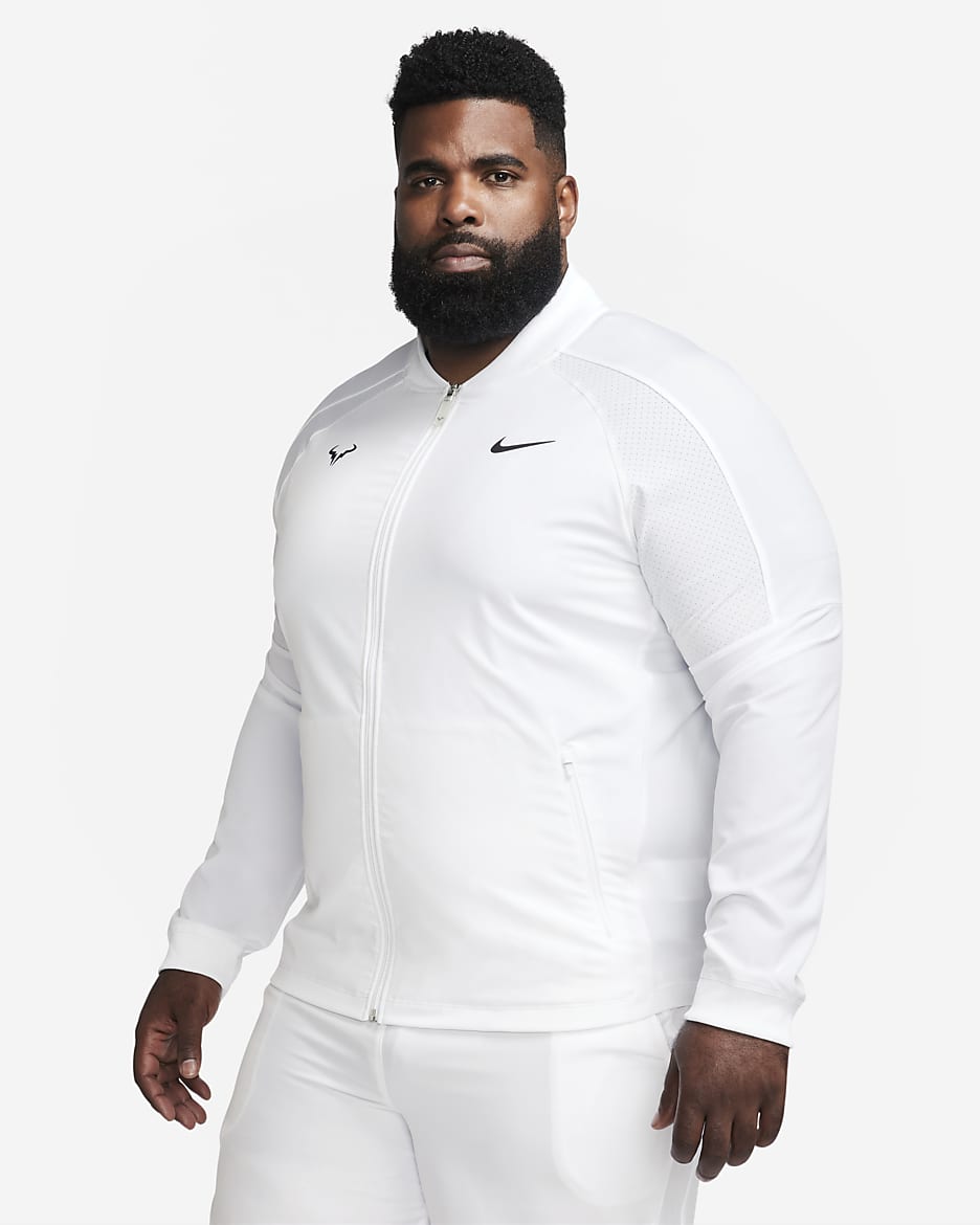 Chamarra de tenis para hombre Nike Dri-FIT Rafa - Blanco/Negro