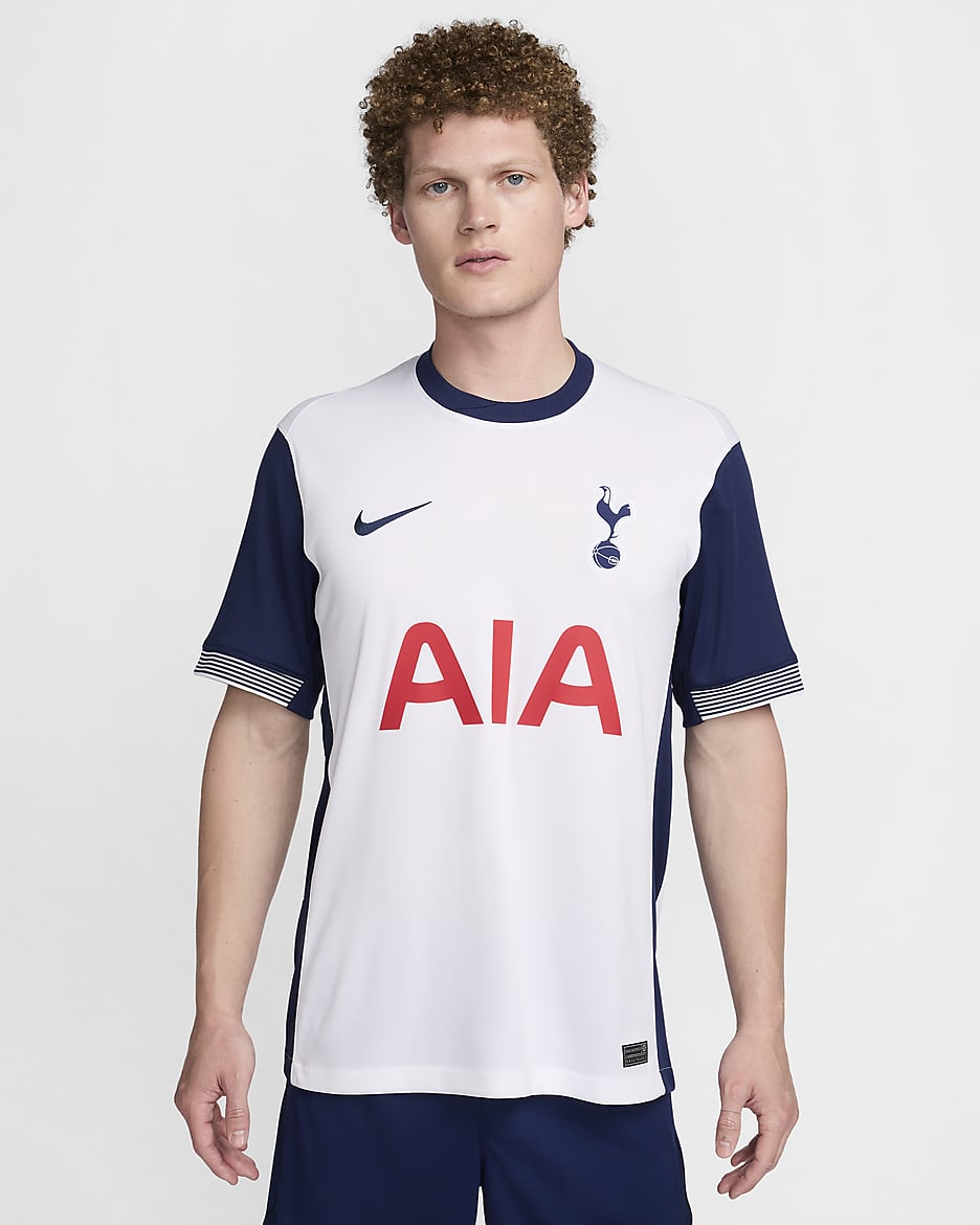 Tottenham Hotspur 2024/25 Stadium Home Nike Dri-FIT Replica-fodboldtrøje til mænd - hvid/Binary Blue/Binary Blue