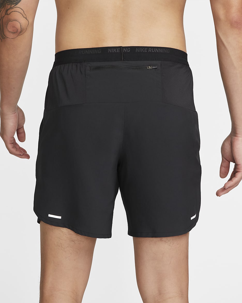 Nike Dri-FIT Stride Men's 7" Brief-Lined Running Shorts - Black/Black