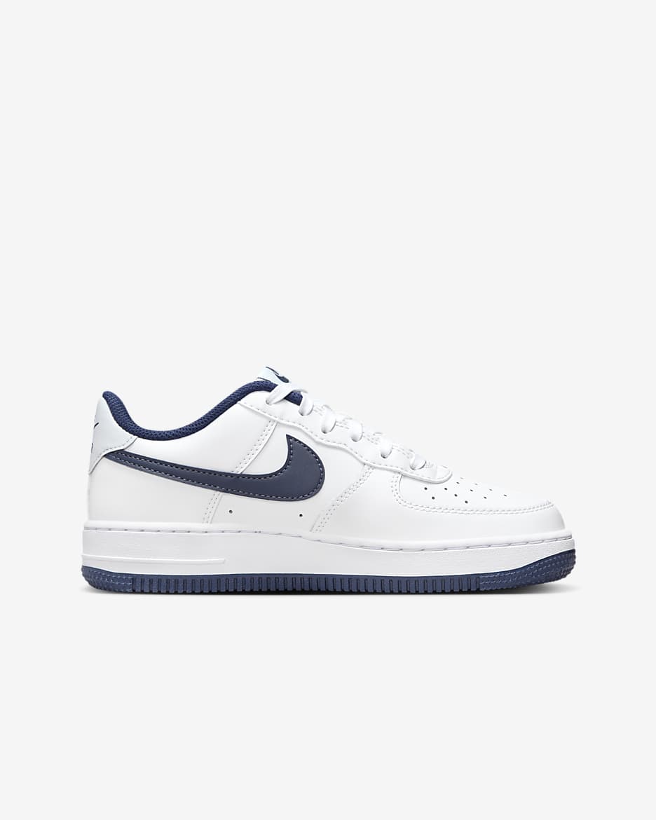 Nike Air Force 1 Older Kids' Shoes - White/Football Grey/Midnight Navy