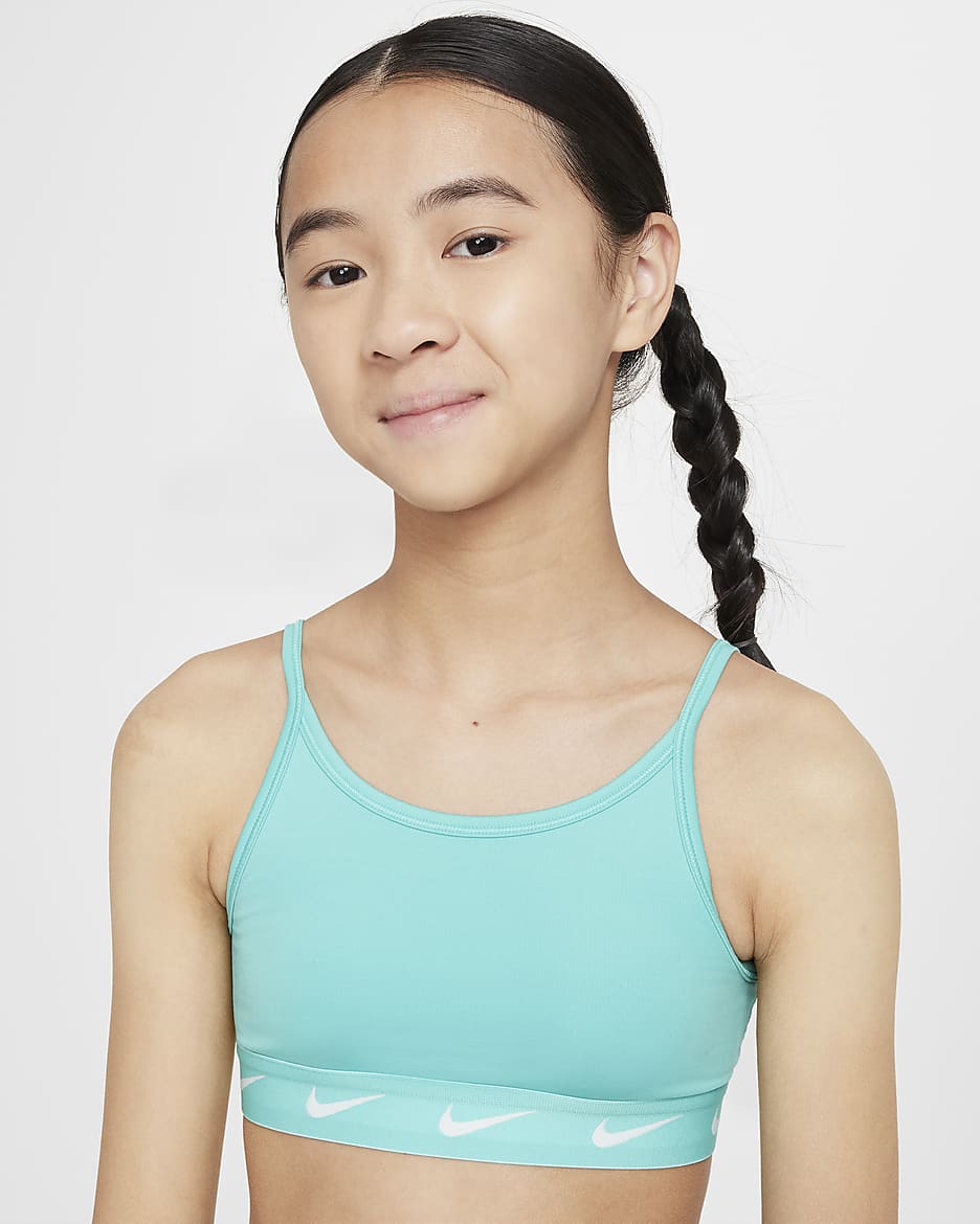 Brassière de sport Nike One pour fille - Green Frost/Blanc