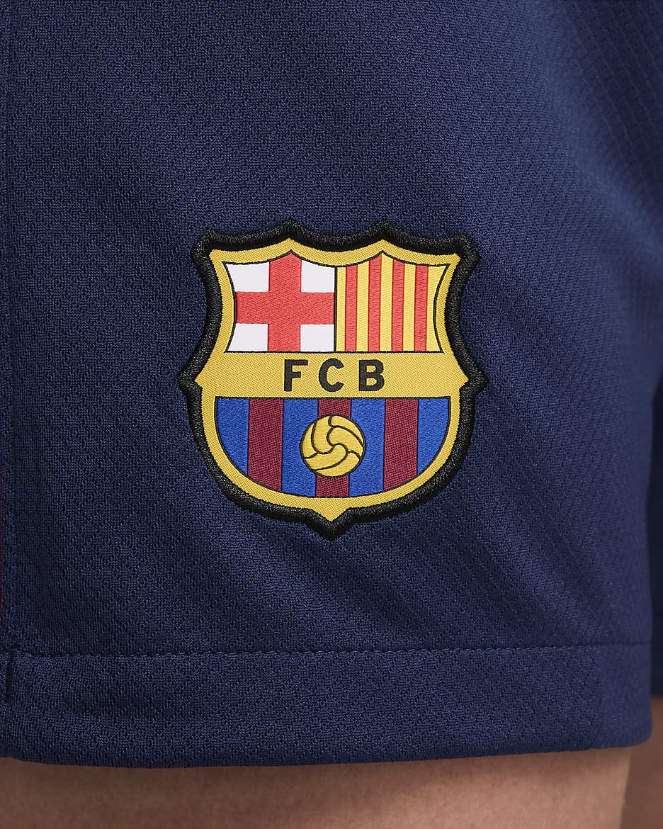 F.C. Barcelona 2023/24 Stadium Home Women's Nike Dri-FIT Football Replica Shorts - Midnight Navy/Noble Red/Deep Royal Blue/Club Gold