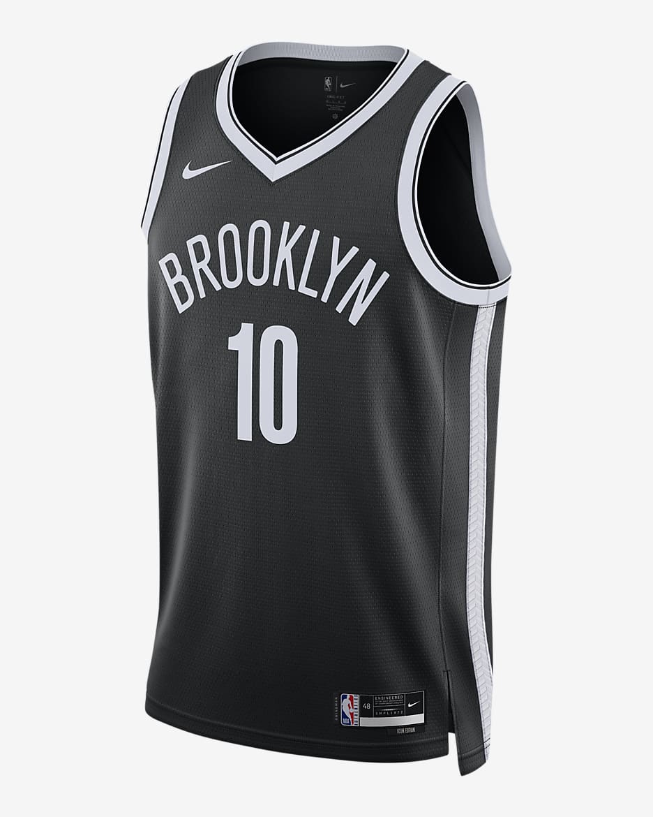 Maillot Nike Dri-FIT NBA Swingman Brooklyn Nets Icon Edition 2022/23 pour homme - Noir