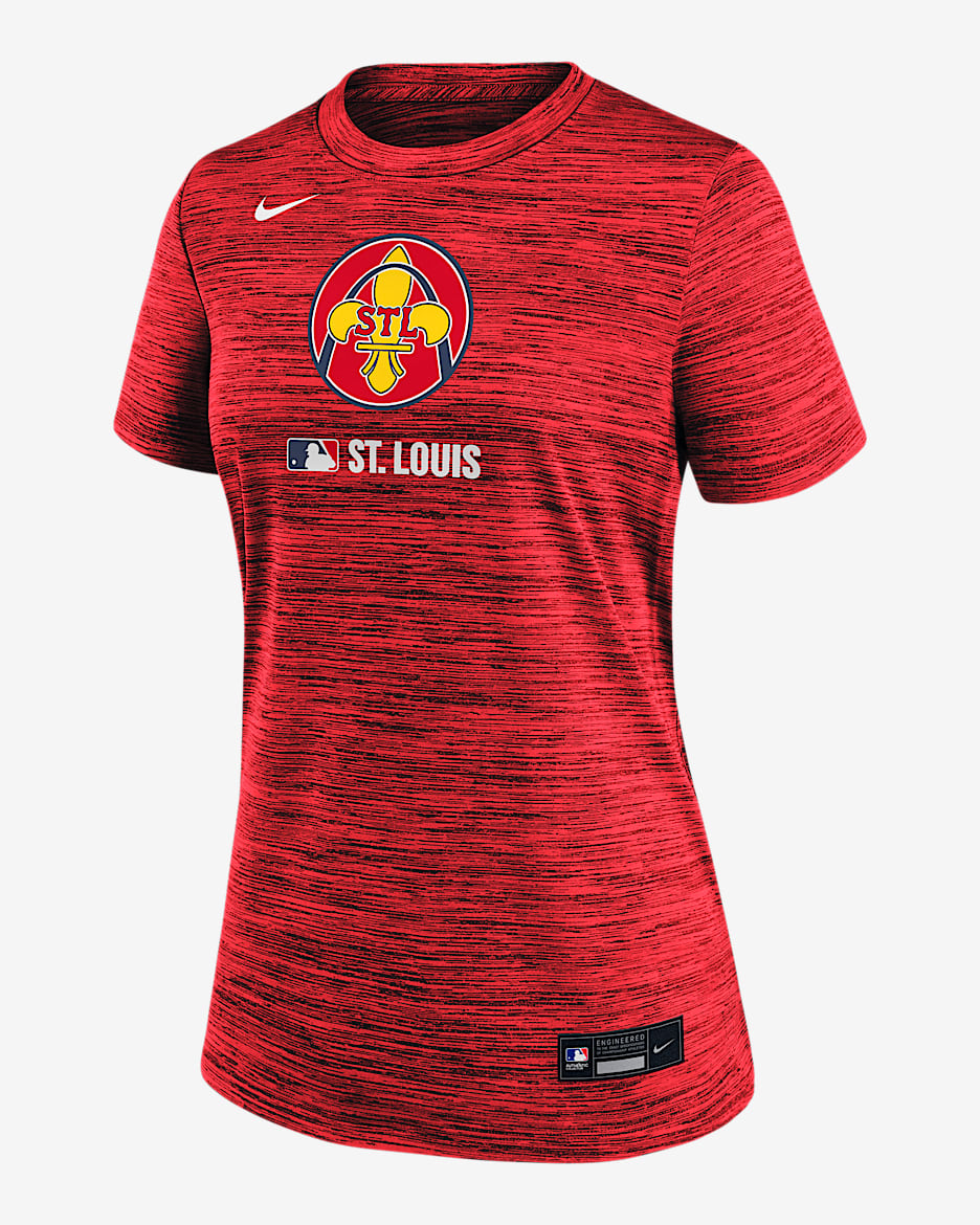 St. Louis Cardinals Authentic Collection City Connect Velocity Women's Nike Dri-FIT MLB T-Shirt - Red