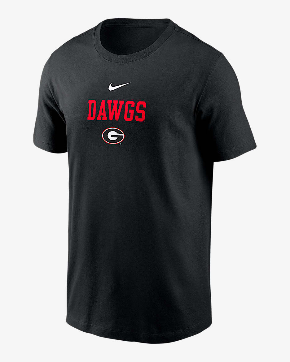 Georgia 2-Hit Stacked Men's Nike College T-Shirt - Black