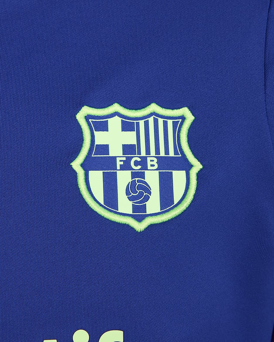 F.C. Barcelona Strike Third Women's Nike Dri-FIT Football Drill Top - Old Royal/Old Royal/Anthracite/Lime Blast