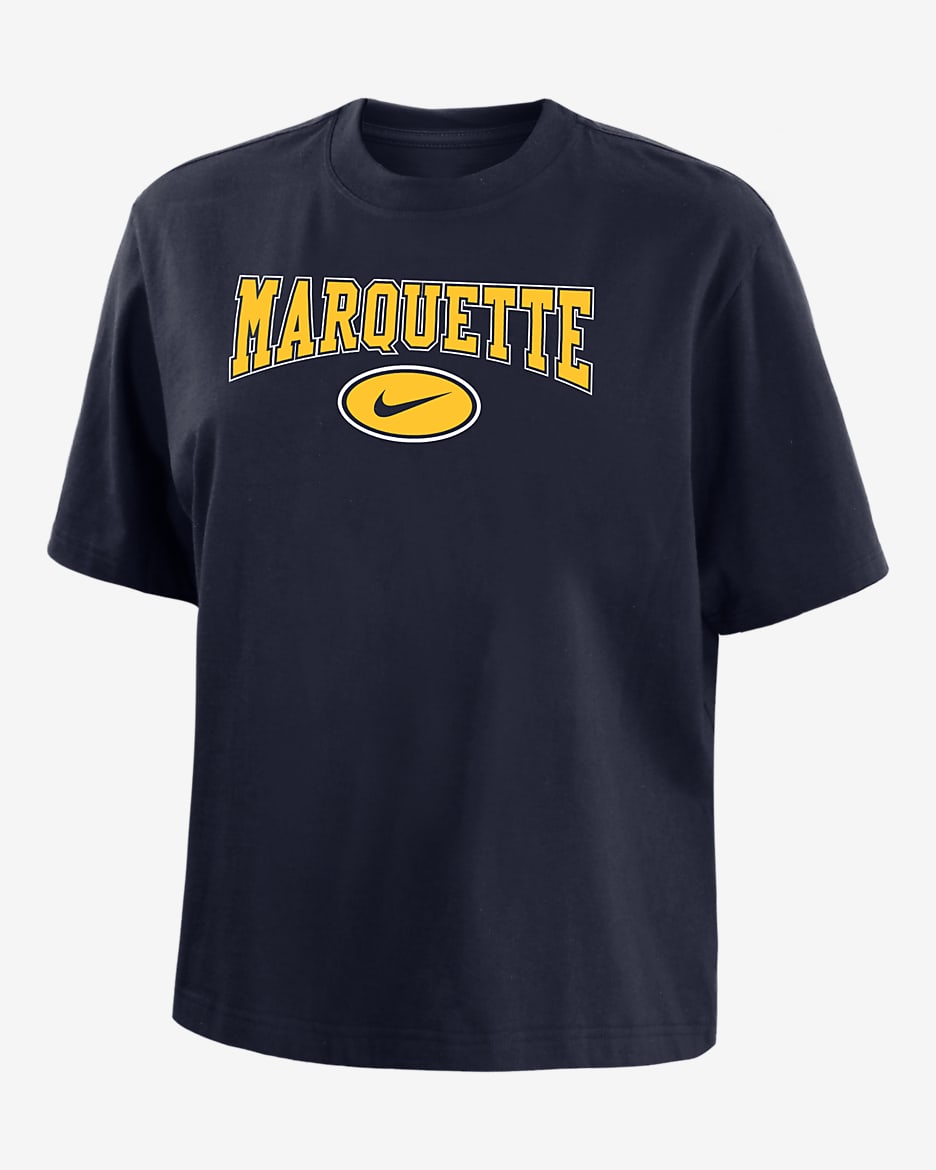 Marquette Women's Nike College Boxy T-Shirt - Navy