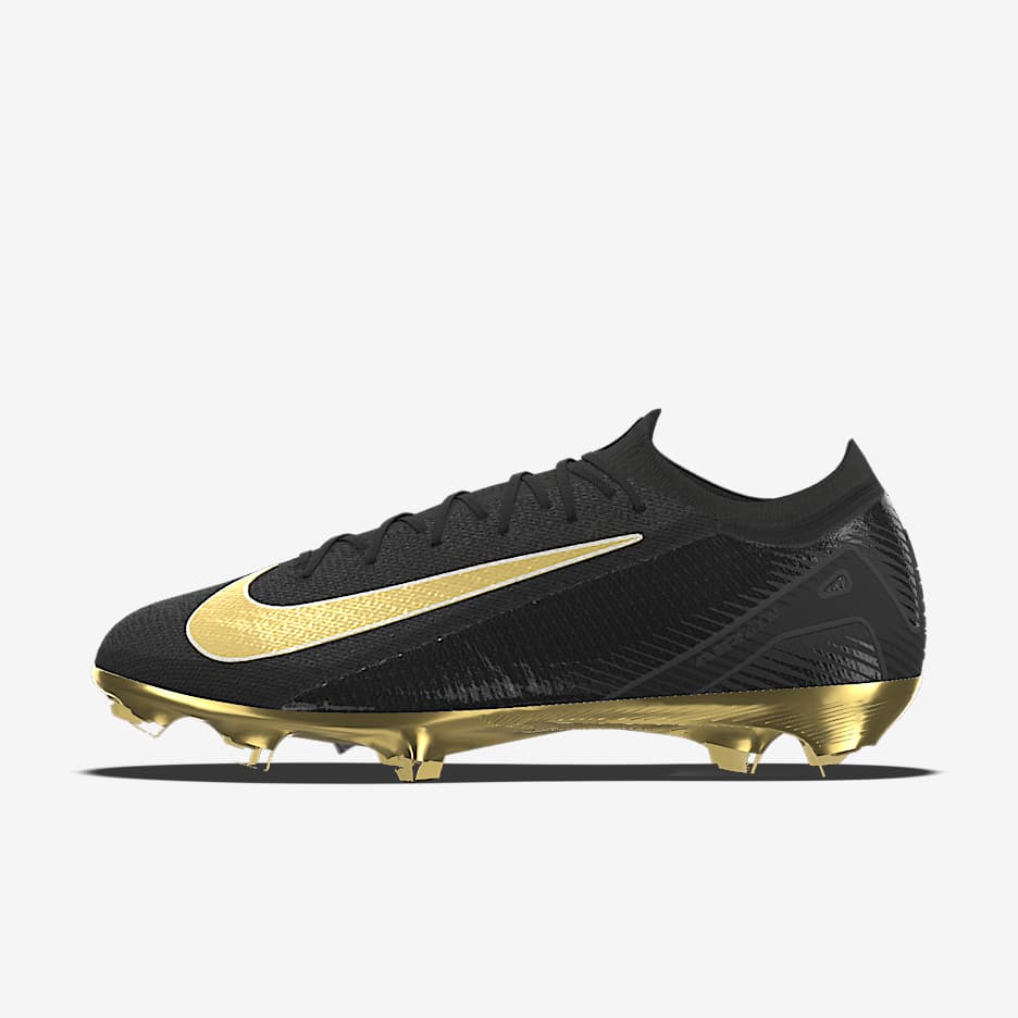Chaussure de foot à crampons basse pour terrain sec personnalisable Nike Mercurial Vapor 16 Elite By You - Noir/Iron Grey/Noir