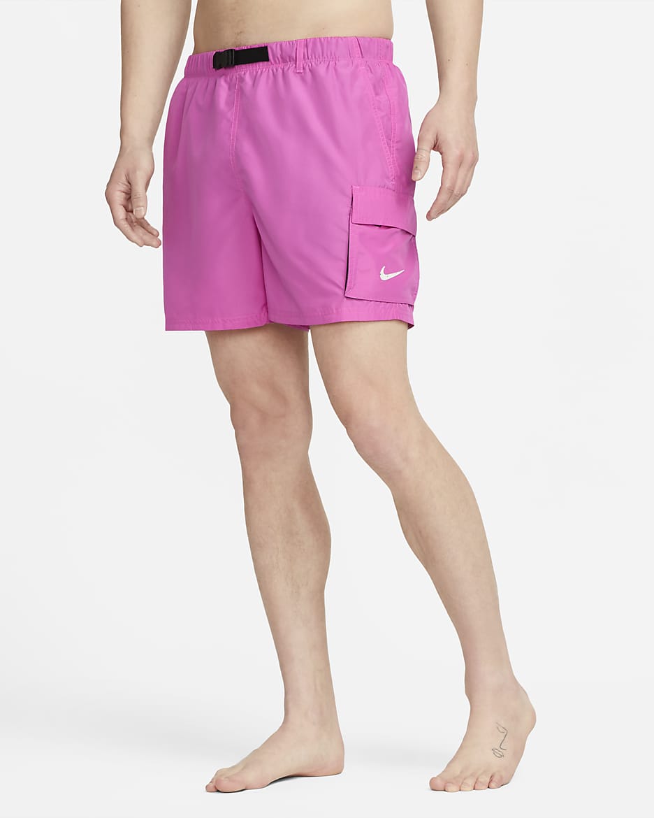 Nike Men's 5" Belted Packable Swim Trunks - Active Fuchsia