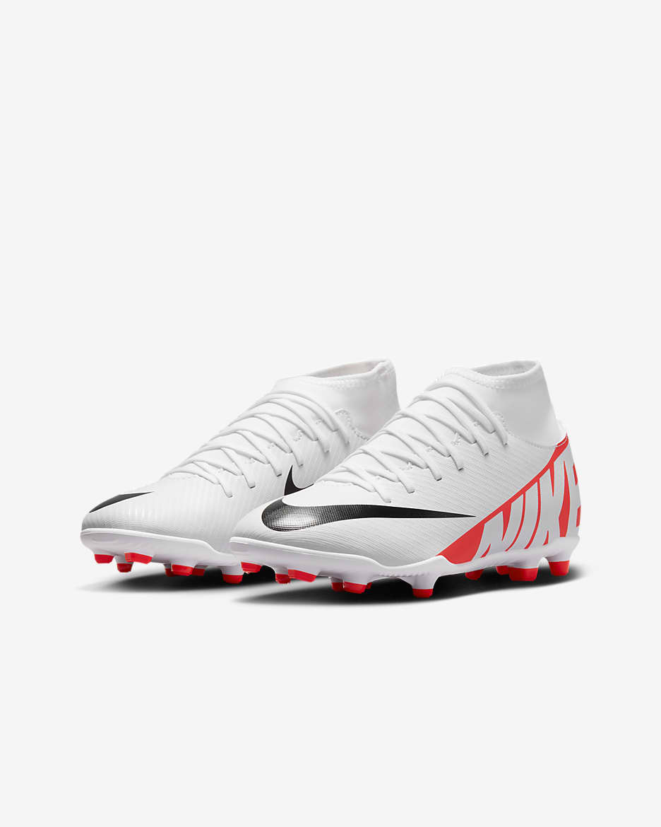 Nike Jr. Mercurial Superfly 9 Club Younger/Older Kids' Multi-Ground High-Top Football Boot - Bright Crimson/Black/White