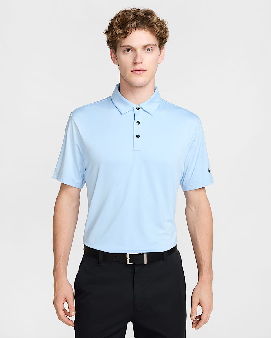 Polo de golf Dri-FIT jaspeado para hombre Nike Tour - Azul psíquico/Puro/Negro
