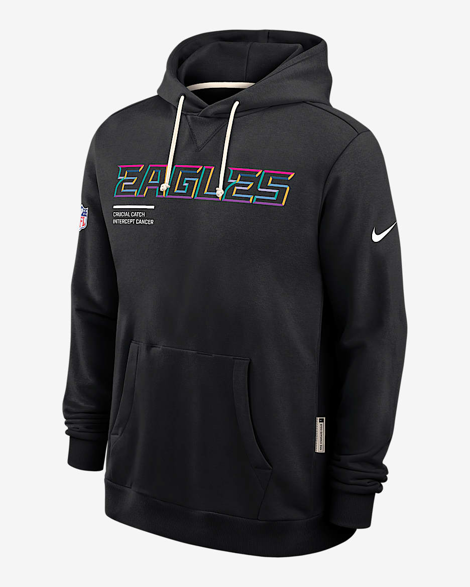 Philadelphia Eagles Crucial Catch Sideline Men's Nike Dri-FIT NFL Pullover Hoodie - Black