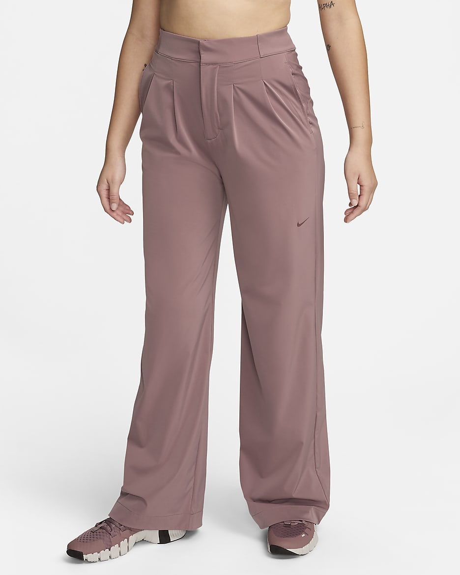 Pantalón Dri-FIT para mujer Nike Bliss - Malva humeante/Transparente