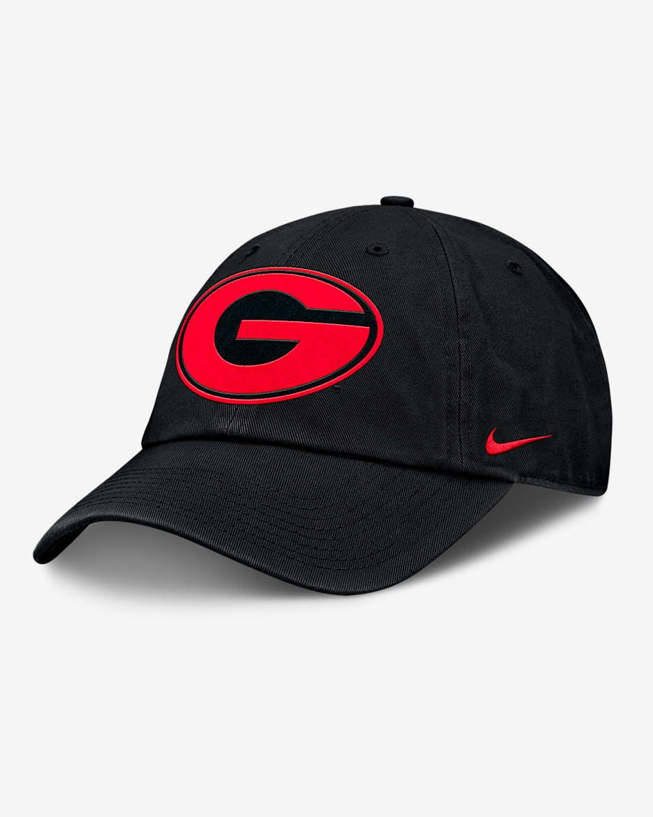 Gorra universitaria Nike ajustable para hombre Georgia Bulldogs Primetime Club - Negro